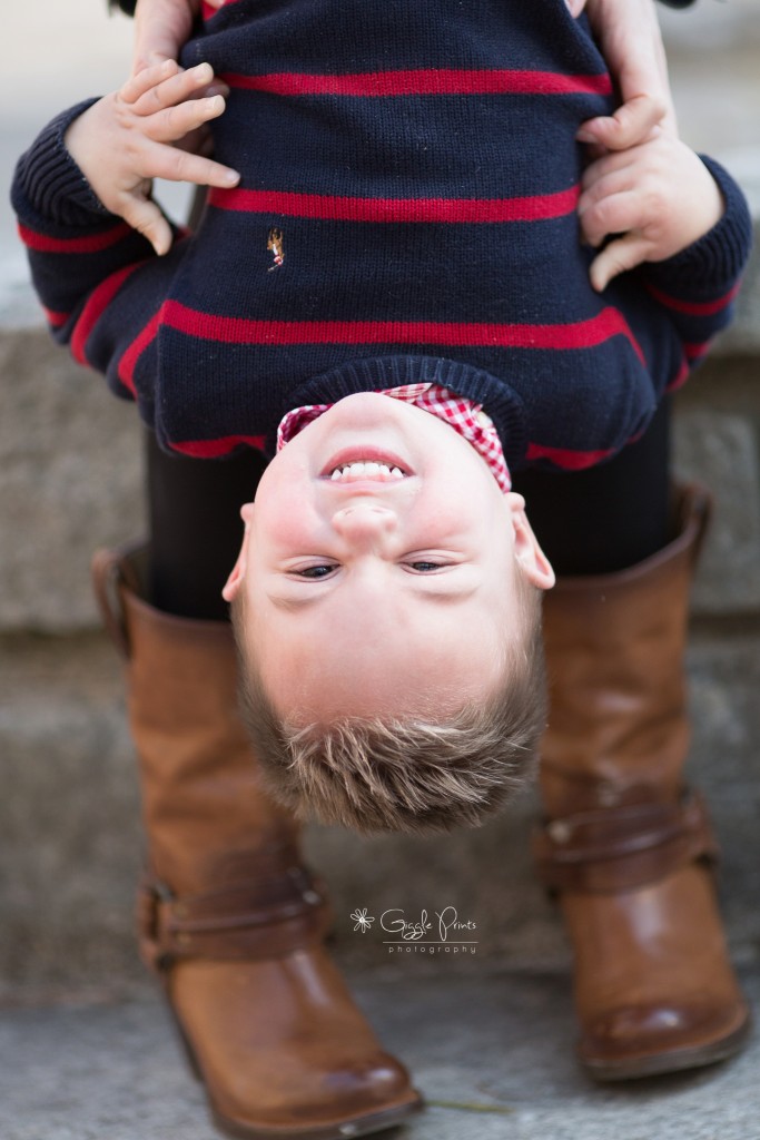 Atlanta Family Photographer - GigglePrints - son boy upside down hanging joy