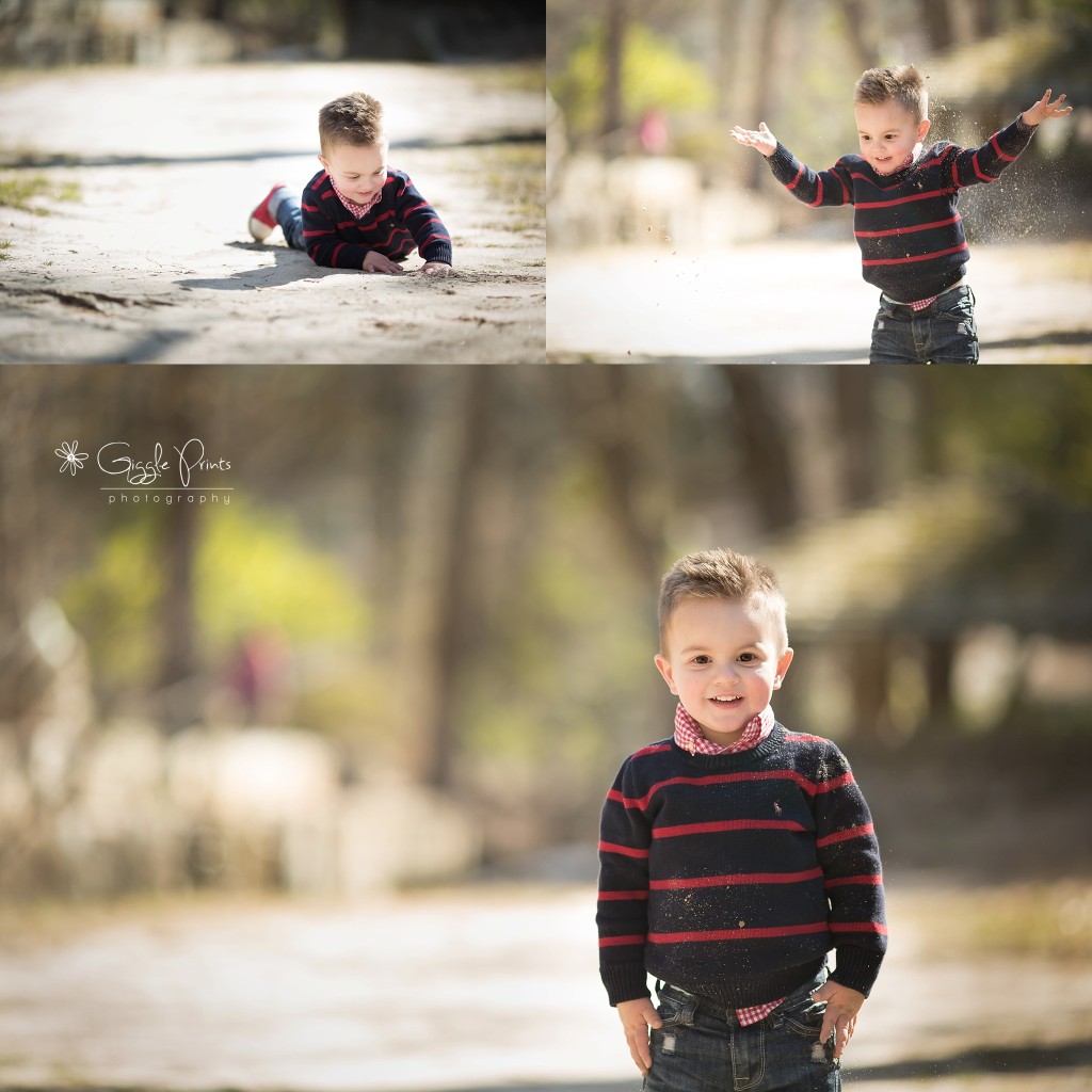 Atlanta Family Photographer - GigglePrints - boy playing dirt outside joy