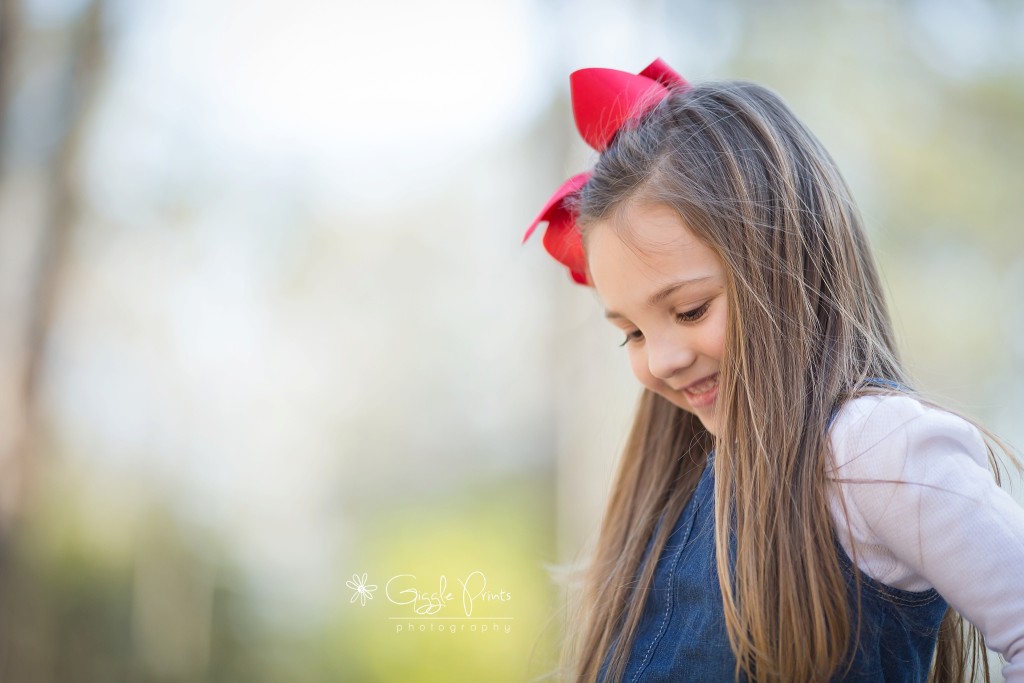 Atlanta Family Photographer - GigglePrints  girl outside happy joy red bow