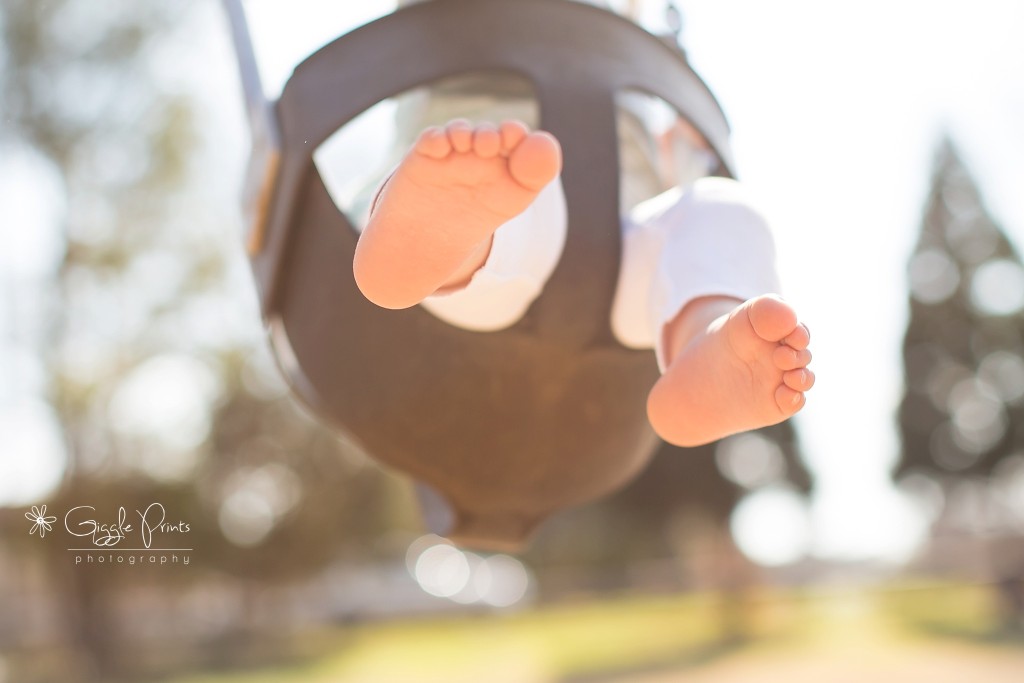 Gwinnett Childrens Photographer - Giggle Prints Photography - Marcie Reif - swing park toes